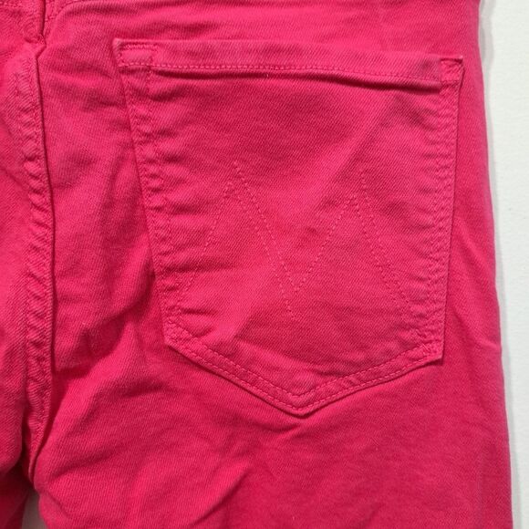 Mother The Insider High Rise Crop Step Fray Bootcut Jeans in Raspberry Sorbet 30 - Picture 14 of 15